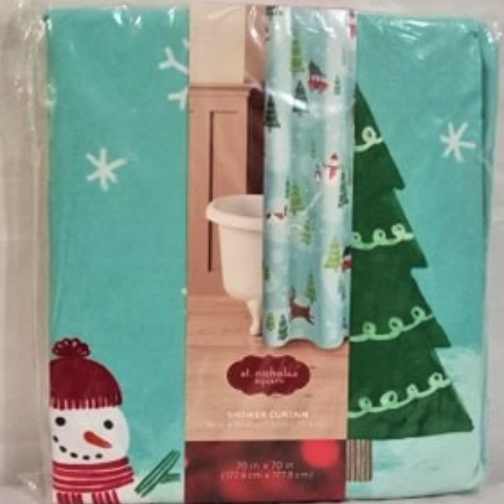 St Nicholas Square Christmas Design Shower Curtain